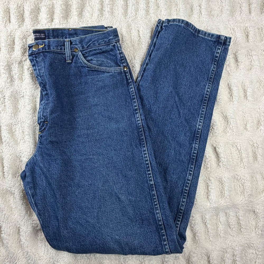 Wrangler George Strait Cowboy Cut Jeans Mens 38x36 Blue Denim Straight 13MGSHD